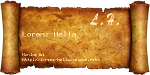 Lorenz Hella névjegykártya